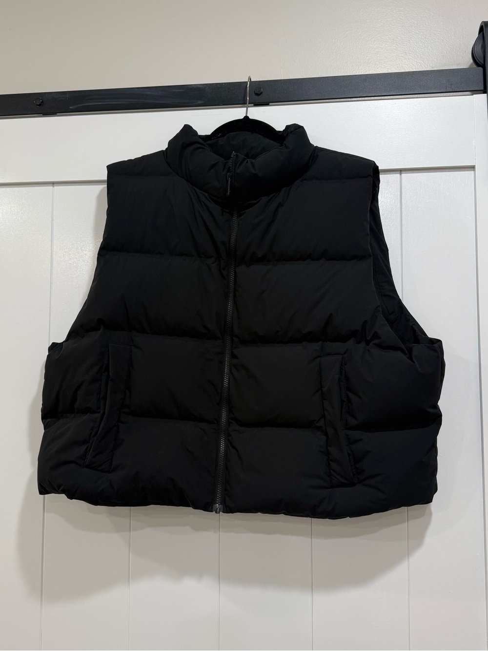 nuuds Black Quilted Puffer Vest with High Collar
